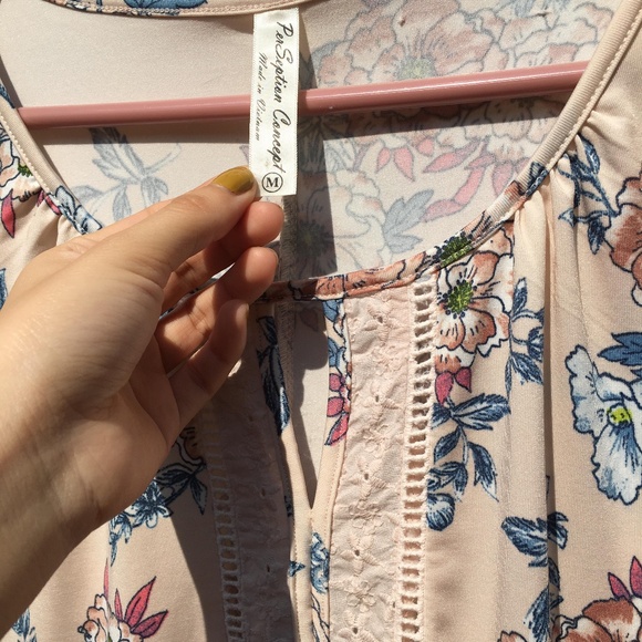 PerSeption Concept Floral Flared Sleeves Dress M - Picture 3 of 6